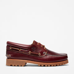 Timberland® Authentic 3-Eye Boat Shoe for Men in Burgundy Timberland Outlet