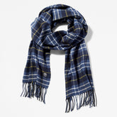 Cape Neddick Checked Scarf for Men in Navy Timberland Outlet