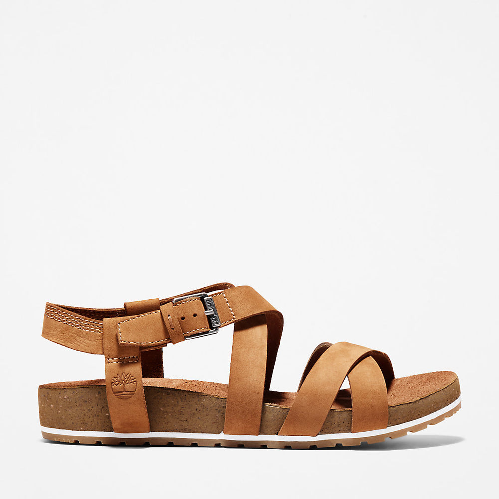 Malibu Waves Ankle Strap Sandal for Women in Brown Timberland For Sale
