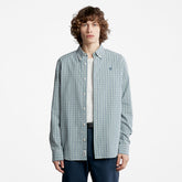 Seersucker Gingham Shirt for Men in Green Timberland On Sale