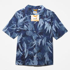 Organic Cotton Resort Shirt for Men in Blue Timberland For Sale