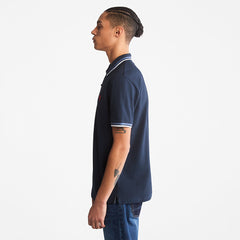 Millers River Tipped Polo Shirt for Men in Navy Timberland Sale