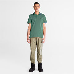 Millers River Tipped Polo Shirt for Men in Green Timberland Outlet