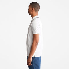 Millers River Print-Collar Polo Shirt for Men in White Timberland On Sale