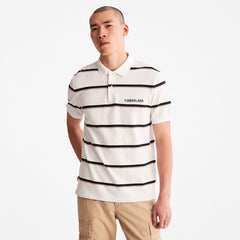 Zealand River Striped Polo Shirt for Men in White Timberland Discount