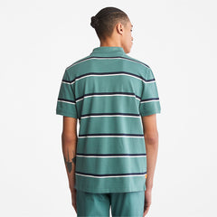 Zealand River Striped Polo Shirt for Men in Green Timberland On Sale