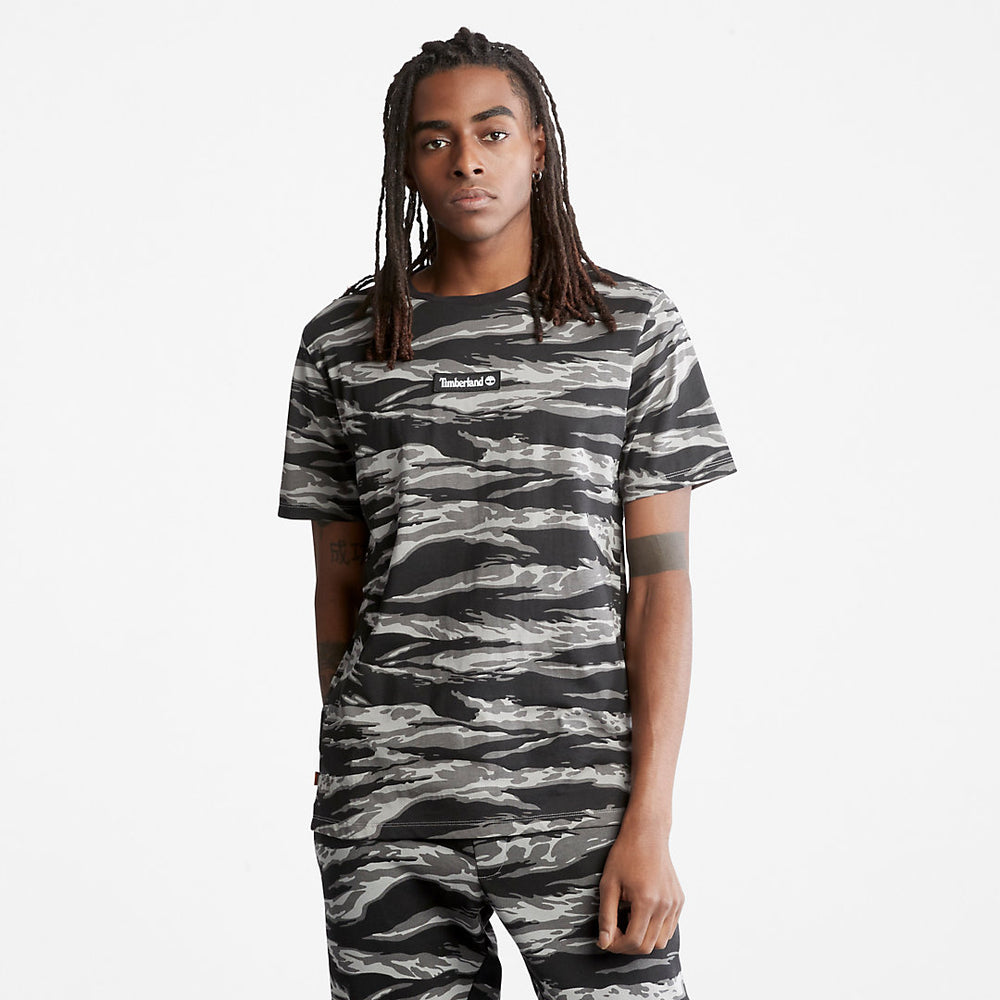 White Tiger Print T-Shirt for Men in Camo Timberland For Sale