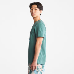 Storytelling Logo T-Shirt for Men in Teal Timberland For Sale