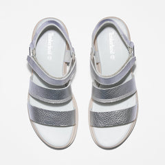 London Vibe Ankle-Strap Sandal for Women in Silver Timberland On Sale