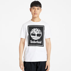 Stack Logo T-Shirt for Men in White Timberland For Sale