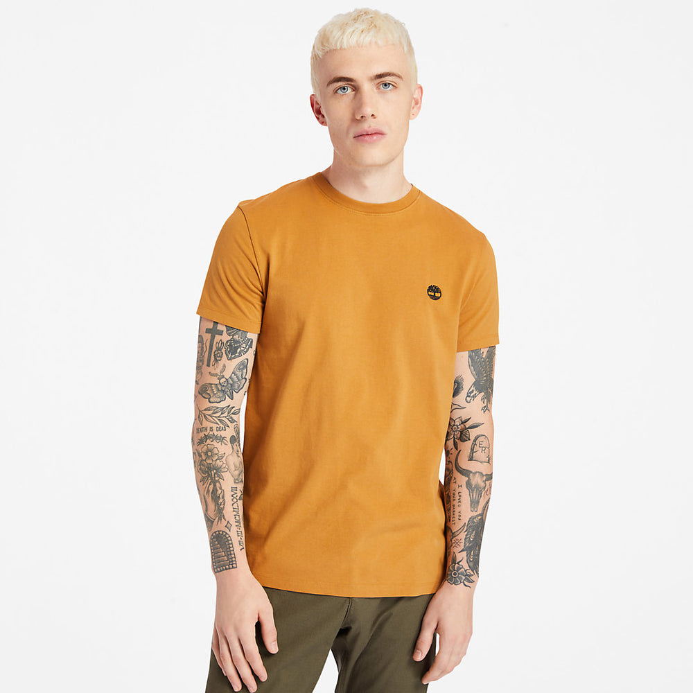 Dunstan River Crew Tee for Men in Yellow Timberland Outlet