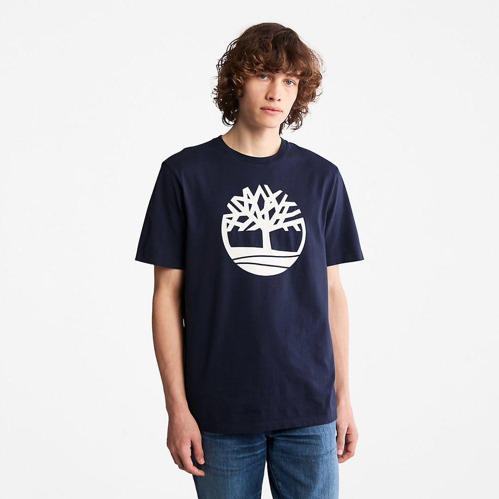 Kennebec River Tree Logo T-shirt for Men in Navy Timberland For Sale