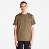 Outdoor Heritage Linear-Logo T-Shirt for Men in Dark Green Timberland For Sale
