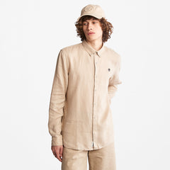 Mill River Slim-Fit Linen Shirt for Men in Beige Timberland Outlet