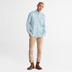 Mill River LS Linen Shirt for Men in Light Blue Timberland Sale
