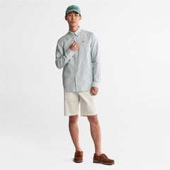 Striped Seersucker Shirt for Men in Green Timberland Discount