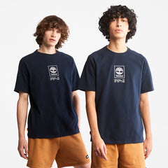 Stacked Logo T-shirt for All Gender in Navy Timberland Outlet
