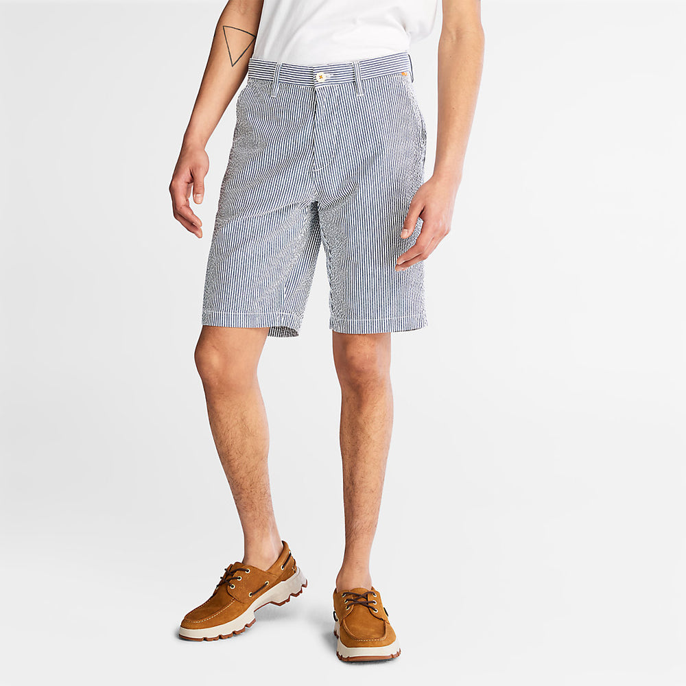 Seersucker Shorts for Men in Blue Timberland On Sale