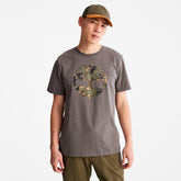 Camo-Logo T-Shirt for Men in Grey Timberland For Sale