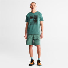 Mountains-to-Rivers Print T-Shirt for Men in Green Timberland US