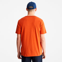 Mountains-to-Rivers Print T-Shirt for Men in Orange Timberland On Sale