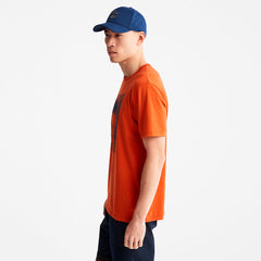 Mountains-to-Rivers Print T-Shirt for Men in Orange Timberland On Sale