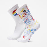 2-Pack Pride Crew Socks for Men in White Timberland On Sale