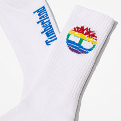 2-Pack Pride Crew Socks for Men in White Timberland On Sale