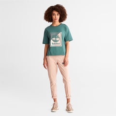 Logo Graphic T-Shirt for Women in Teal Timberland Sale