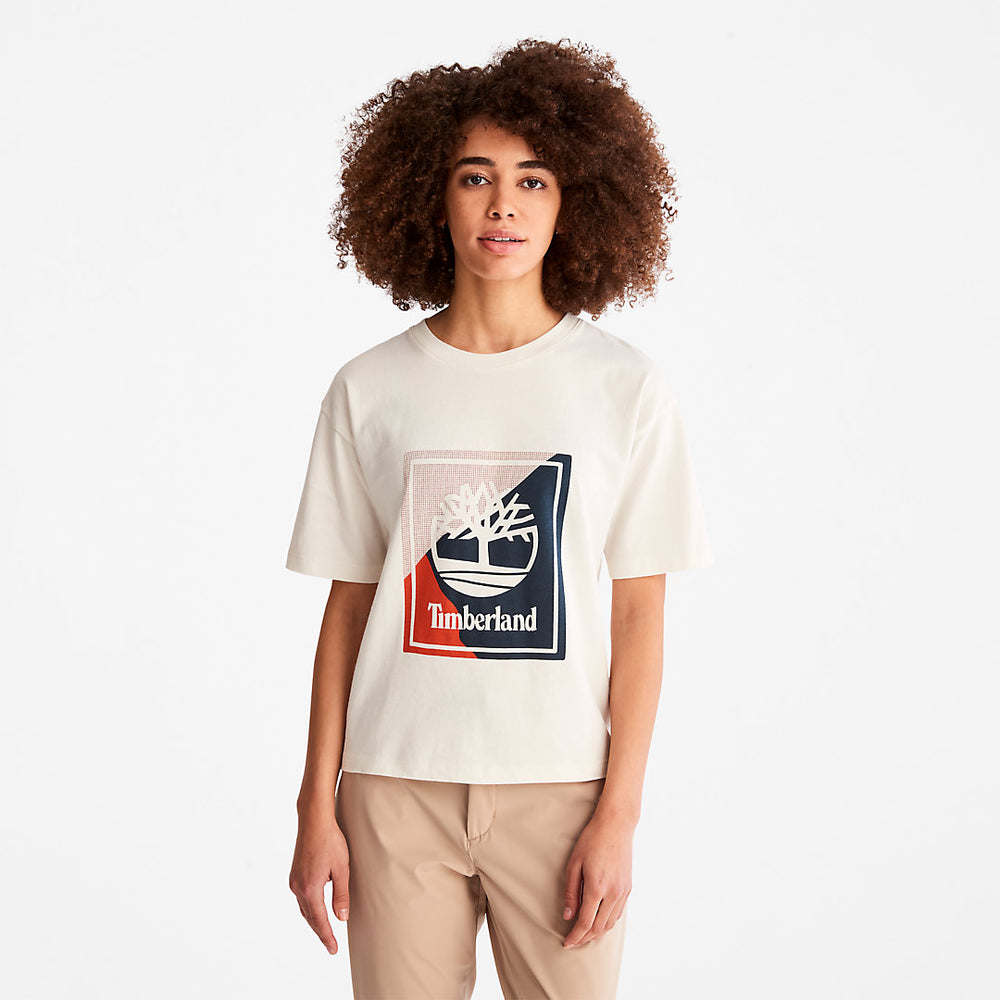 Logo Graphic T-Shirt for Women in White Timberland Discount