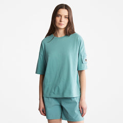 Progressive Utility Pocket T-Shirt for Women in Teal Timberland For Sale