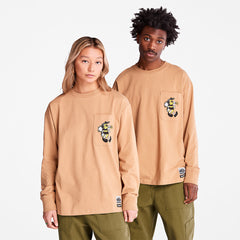 Bee Line x Timberland® Back-graphic Long-sleeved T-Shirt in Brown Timberland Sale