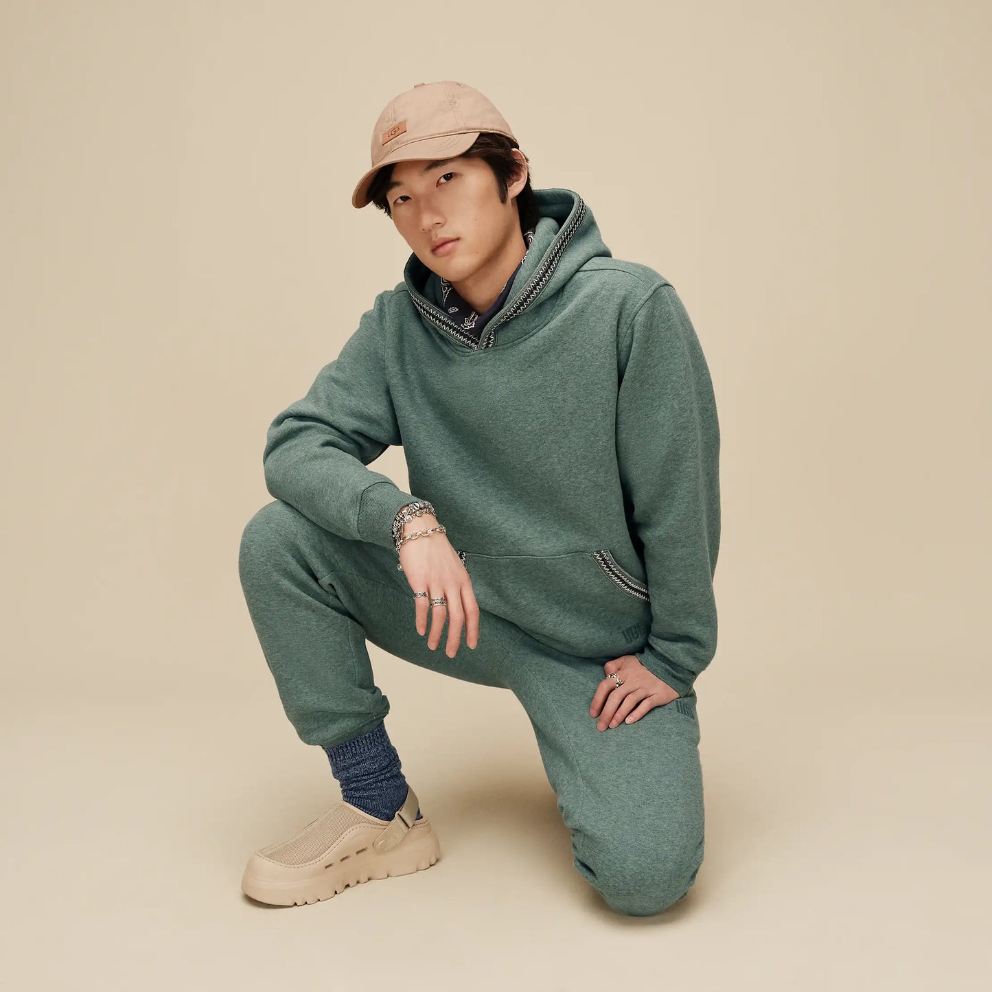 UGG Tasman Hoodie for Men Green Stone Heather