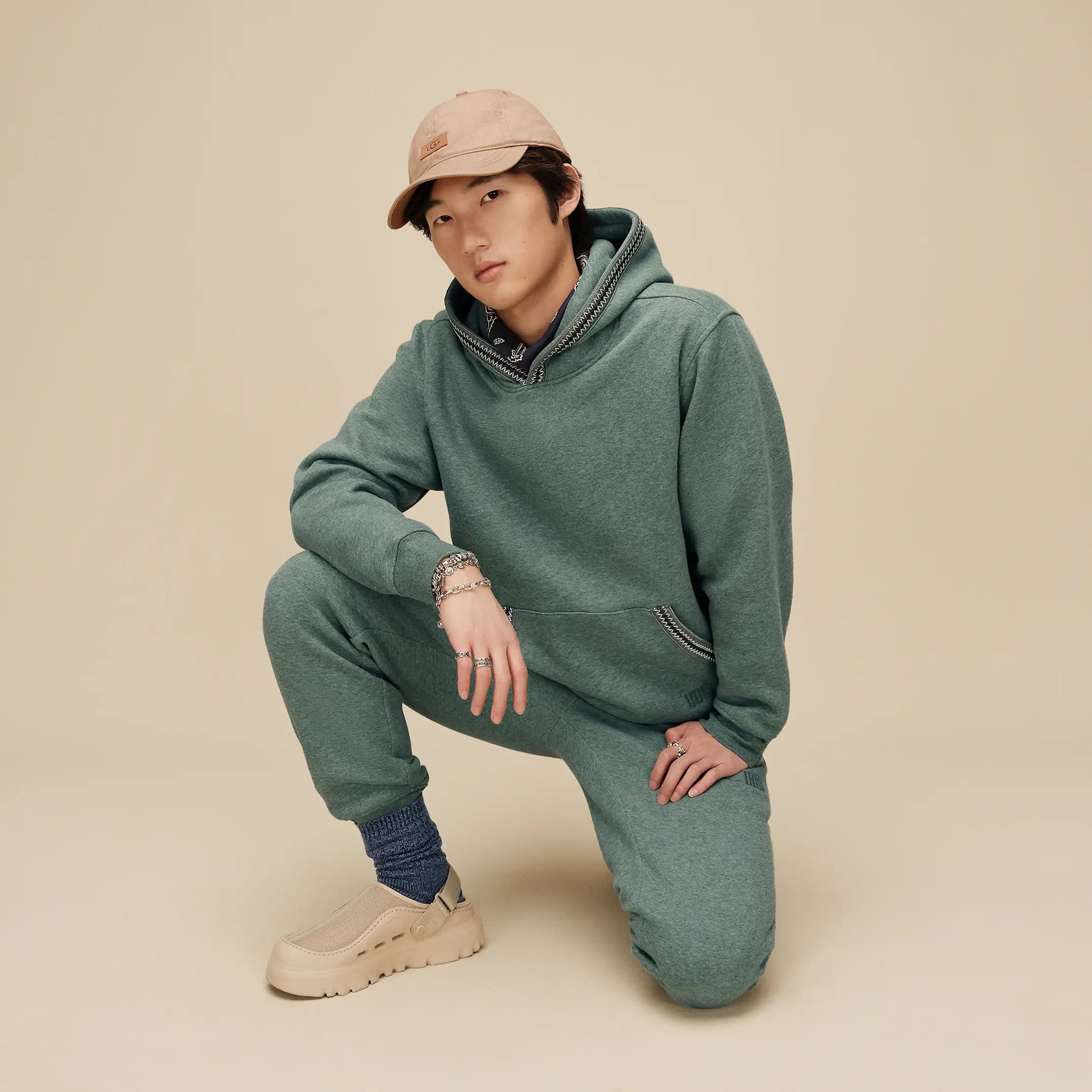 UGG Tasman Hoodie for Men Green Stone Heather