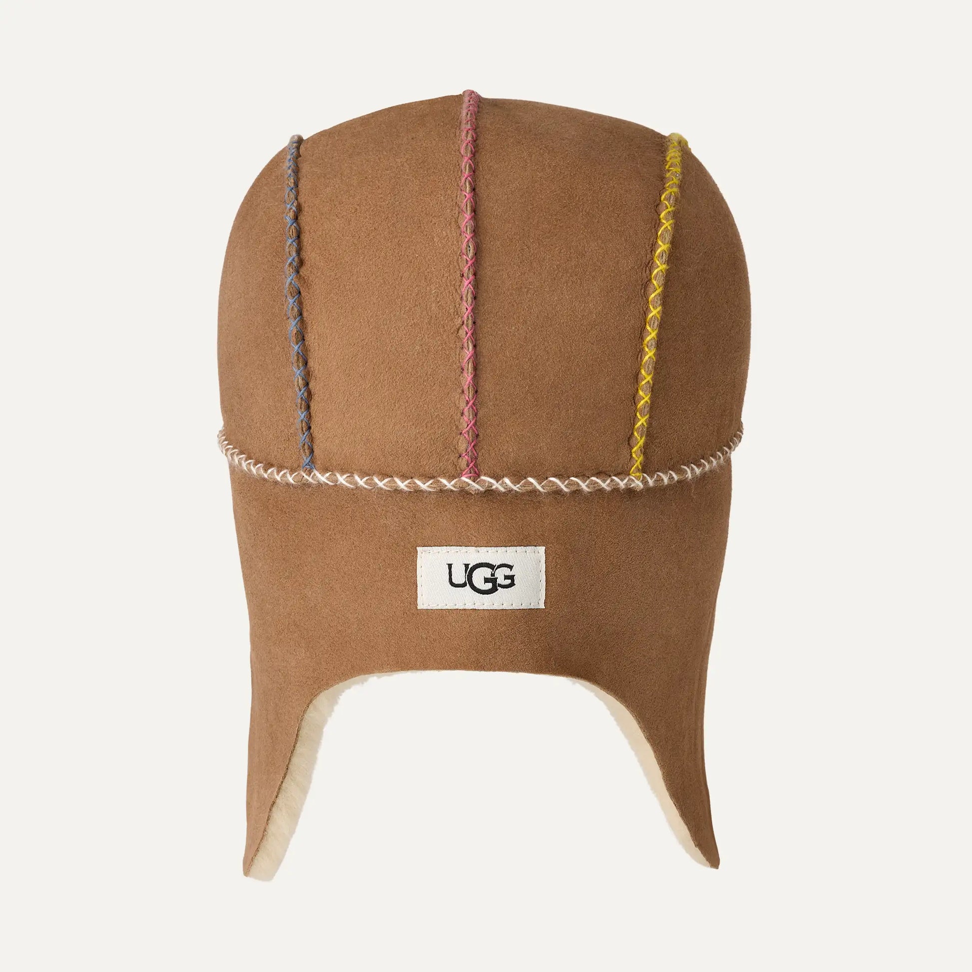 UGG Sheepskin Trapper with Stitch for Kids Chestnut Multi