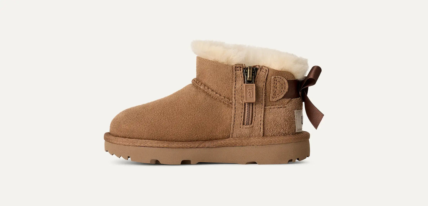 UGG Ultra Mini Bailey Bow Boot for Kids Chestnut