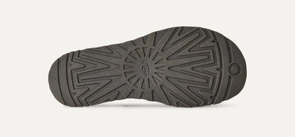 UGG GoldenGaze Embossed Ankle Wrap Sandal for Women Dense Smoke