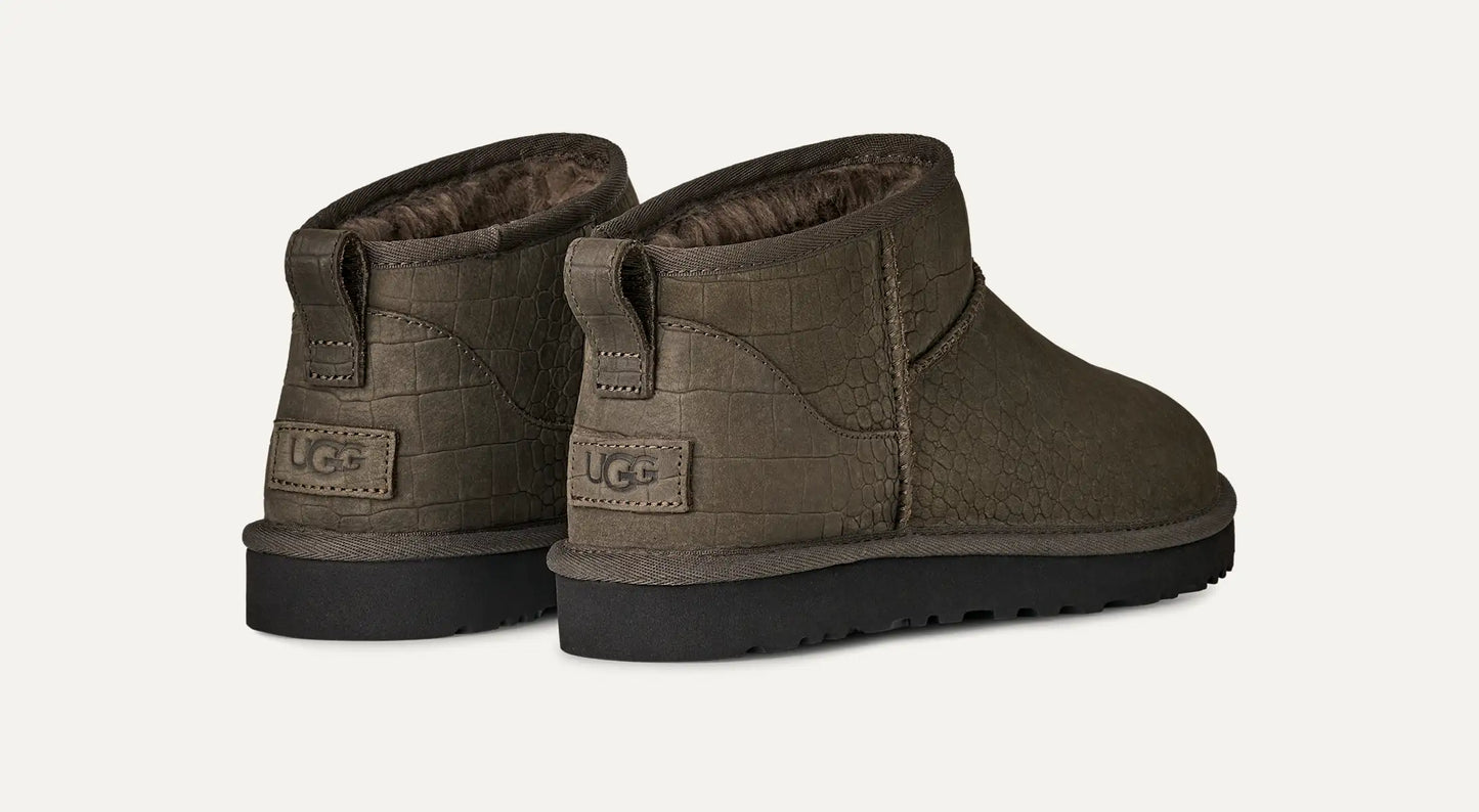 UGG Classic Ultra Mini Embossed Boot for Men Dense Smoke