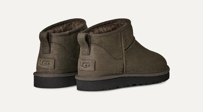 UGG Classic Ultra Mini Embossed Boot for Men Dense Smoke