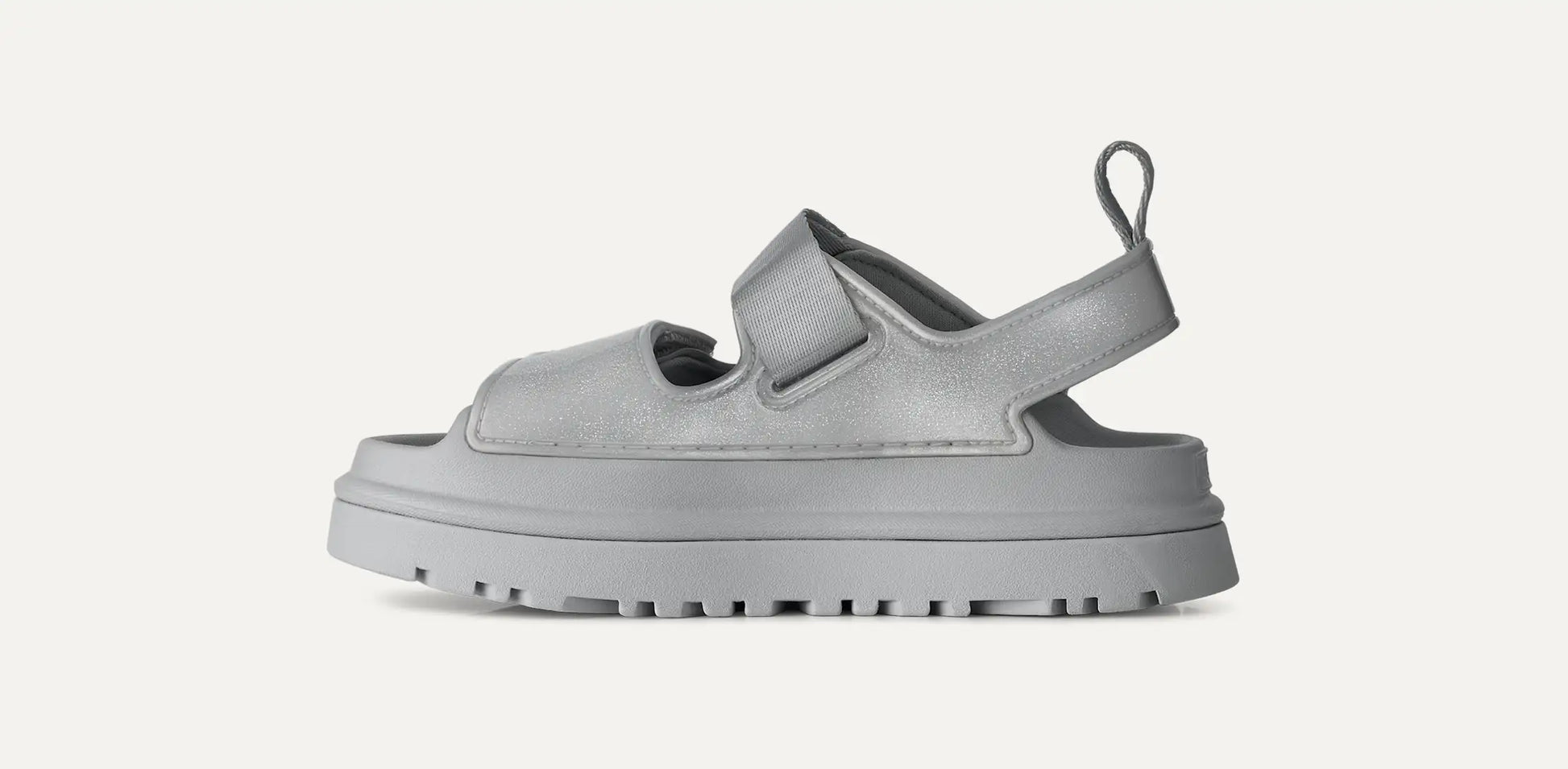 UGG GoldenGlow Glossy Sparkles Sandal for Kids Silver