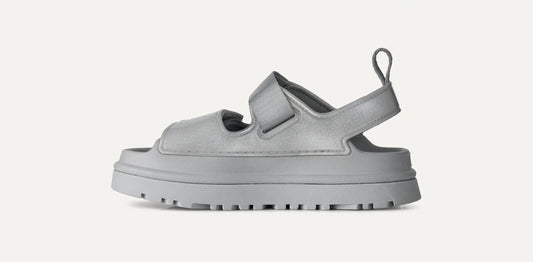 UGG GoldenGlow Glossy Sparkles Sandal for Kids Silver