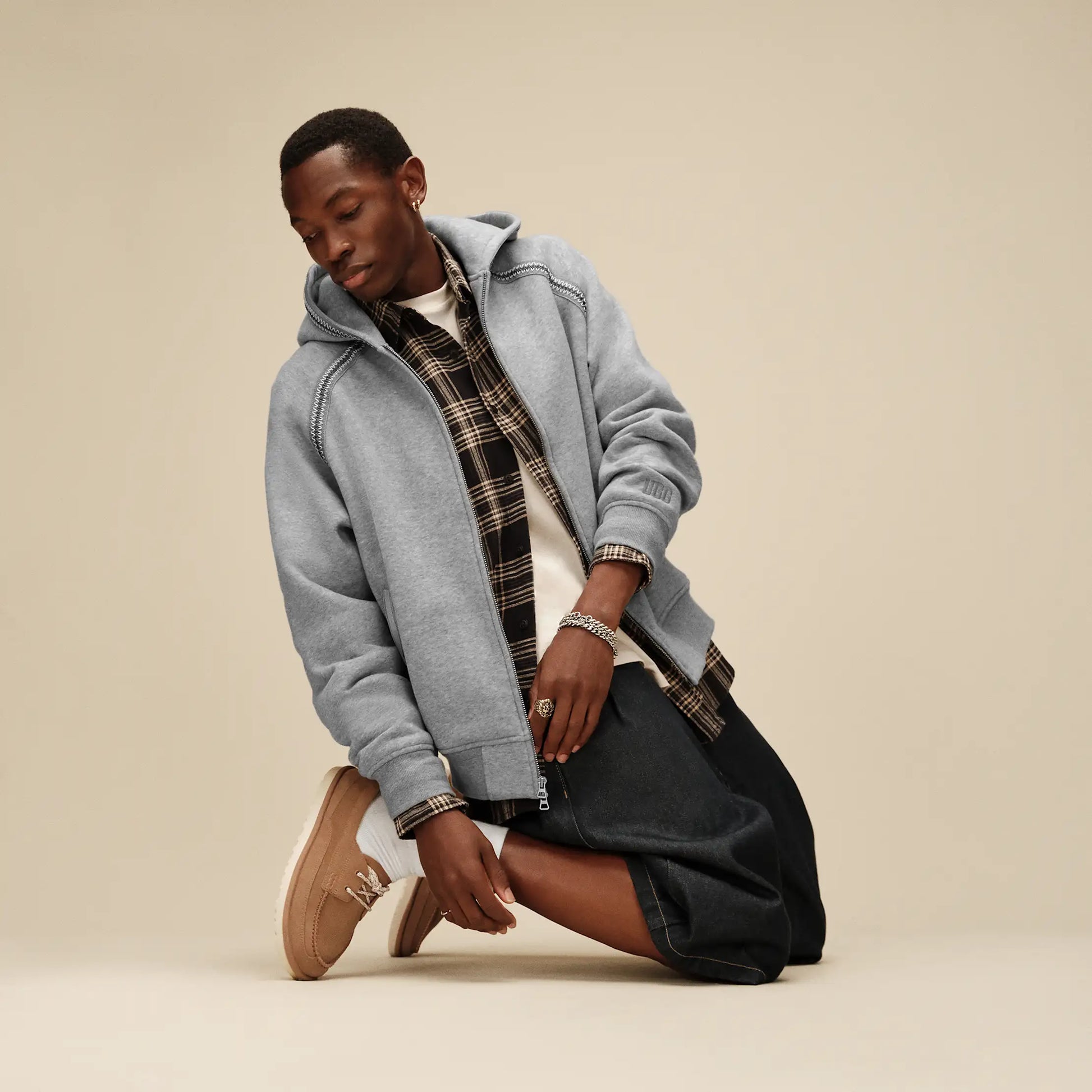 UGG Tasman Full-Zip Jacket for Men Grey Heather