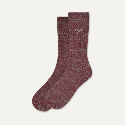 UGG Trey Rib Knit Crew Sock for Men Coffee Berry