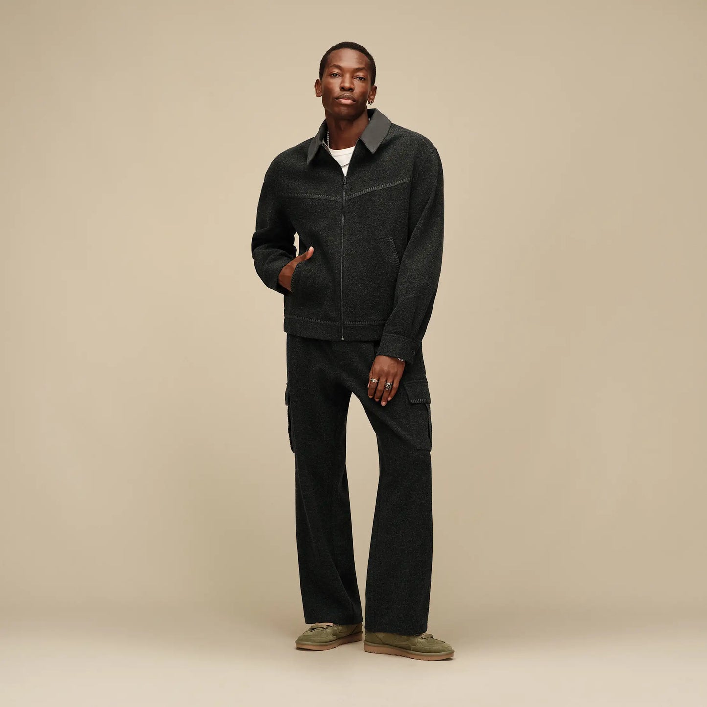 UGG Baylin Full-Zip Jacket for Men Black Heather