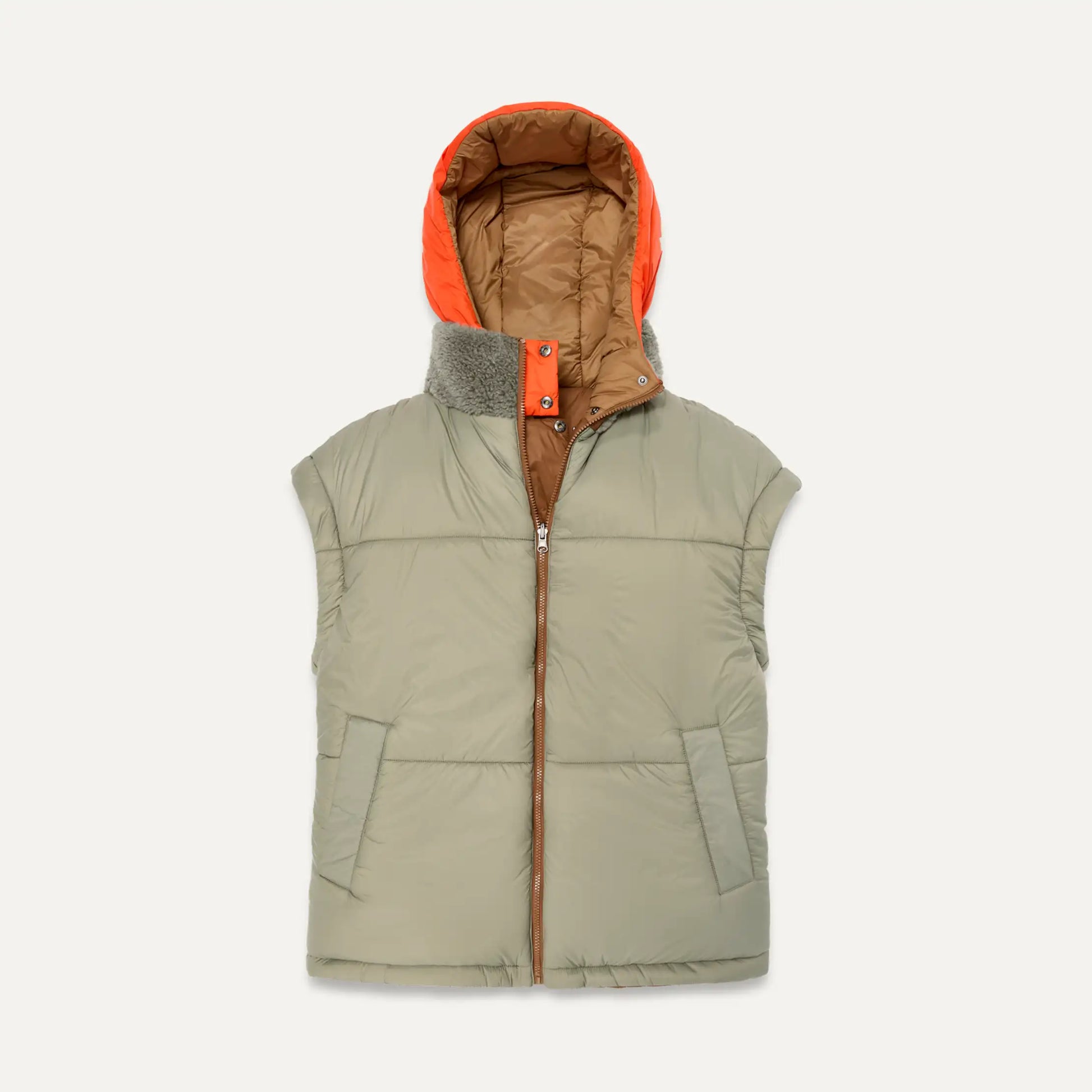 UGG Kristian Conv Puffer Coat for Women Pecan / Moss Green