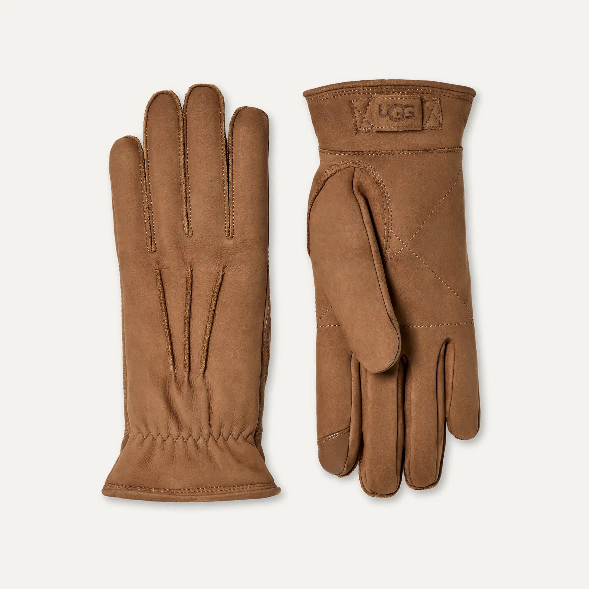 UGG 3 Point Leather Glove for Men Chestnut