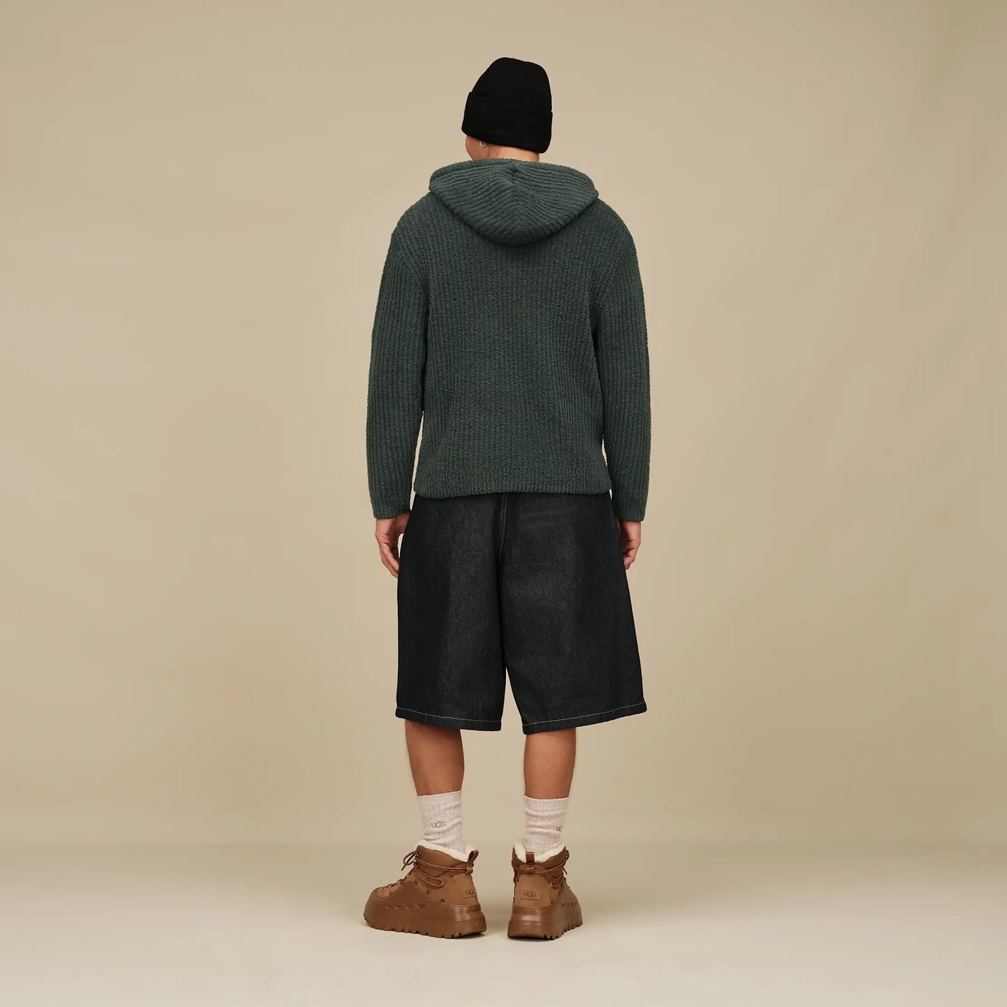 UGG Trey Rib Knit Crew Sock for Men White Pepper