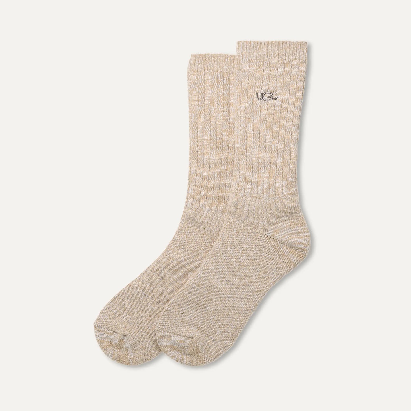 UGG Trey Rib Knit Crew Sock for Men White Pepper