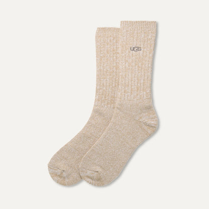 UGG Trey Rib Knit Crew Sock for Men White Pepper