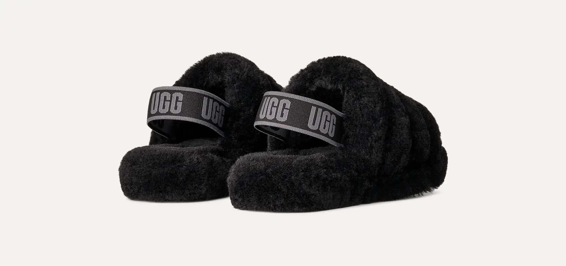 UGG Fluff Yeah Slide for Kids Black / Dark Shadow